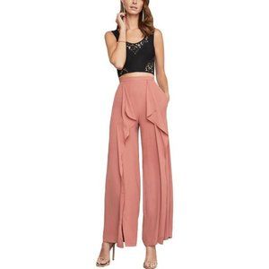 BCBGMAXAZRIA WOMENS JACKEE CHIFFON WIDE LEG DRESS